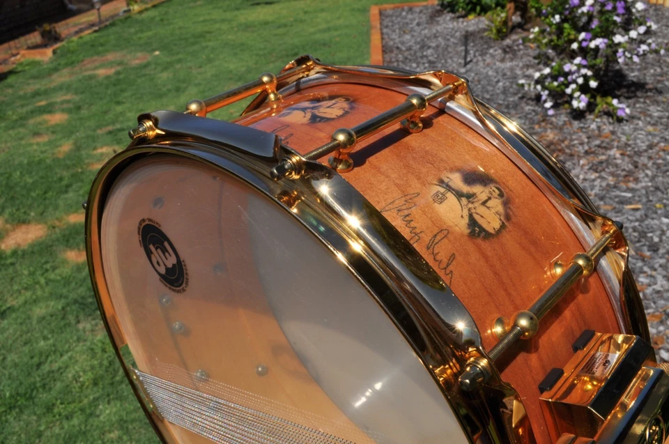 Rare DW Buddy Rich Snare Drum 14x5.5 Solid Maple Gold Hardware from 2006 UNUSED! - Image 3 of 4