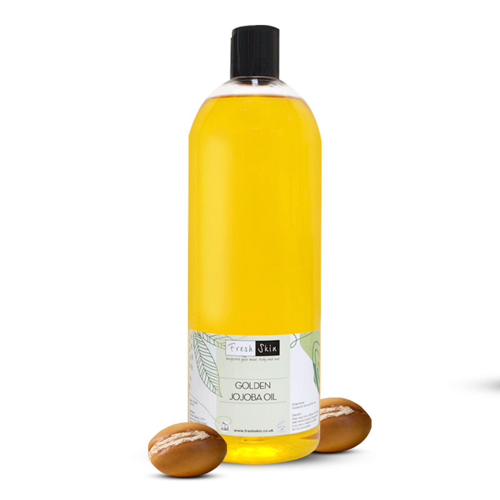 1 Litre Jojoba Golden Oil (1000ml) - 100% Pure Cold Pressed For Skin & Hair