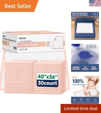 Extra Large Bed Pads 40" x 36"30 Count, Disposable Super Absorbent Heavy Duty...