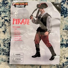 Spooktacular Creations Pirate Halloween Costume Men  s Size XL No Eye Patch