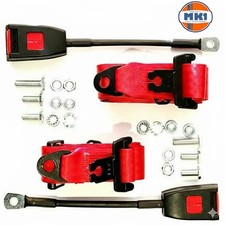 Classic VW Front Seat Belts Kits 3 Point Static Red Pair E Approved Beetle Bus