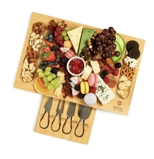 ROYAL CRAFT WOOD Premium Bamboo Charcuterie Board Set Platter Utensils Gift NEW