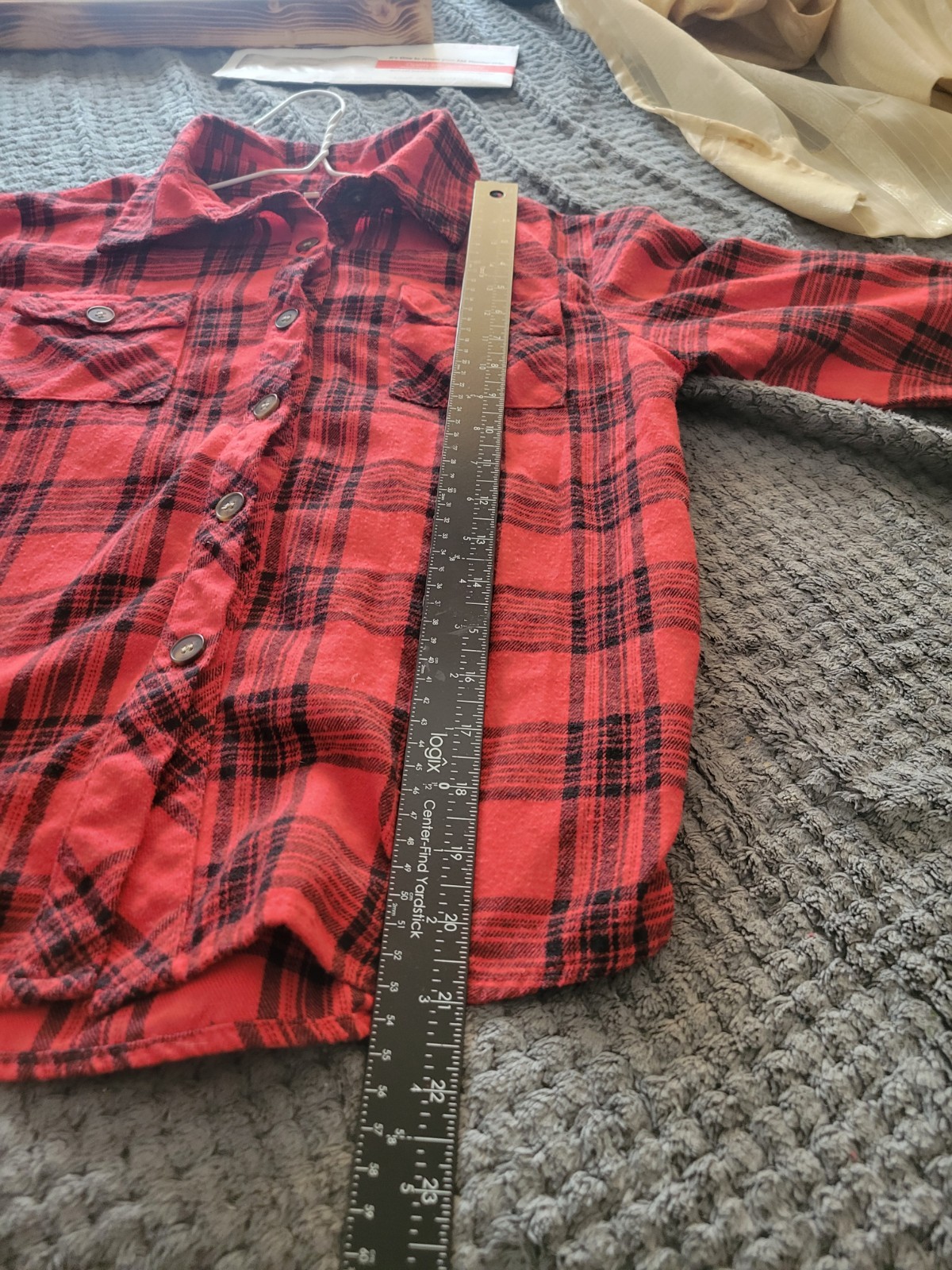 Playboy Patchwork Red Flannel Button Shirt Womens… - image 7