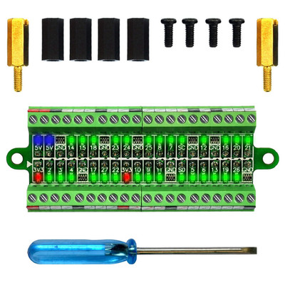 Ultra-Small Rpi GPIO Status LED & Terminal Block Breakout Board Module for Raspb