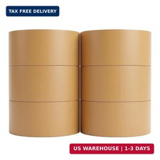 Brown Kraft Paper Packing Tape, 2 Inch x 55 Yards, 6 Rolls Heavy Duty Self Ad...