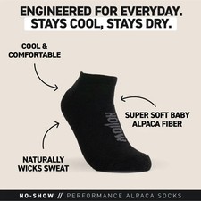 New Hollow Alpaca No-Show Socks Black X-Large Men 13-15