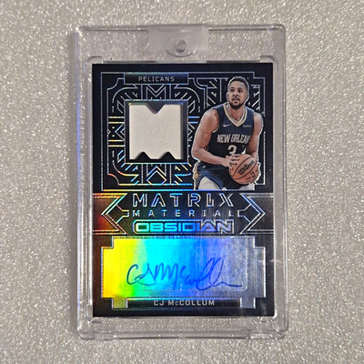 Panini Obsidian 2023-24 CJ McCollum Pelicans Matrix Material Auto /75 #MM-MCC