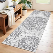 HEBE Hallway Runner Rug 2'x6' Washable Vintage Distressed Area Rugs Non Slip Lau