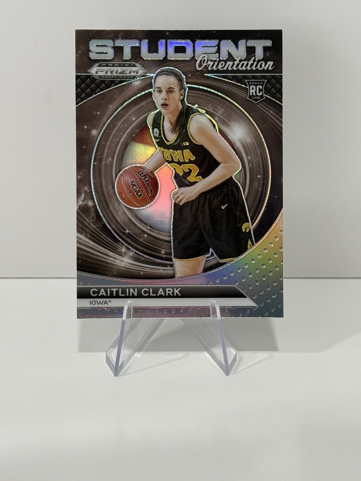 CAITLIN CLARK  2024 Panini Prizm Draft Picks Student Orientation Silver Prizm RC