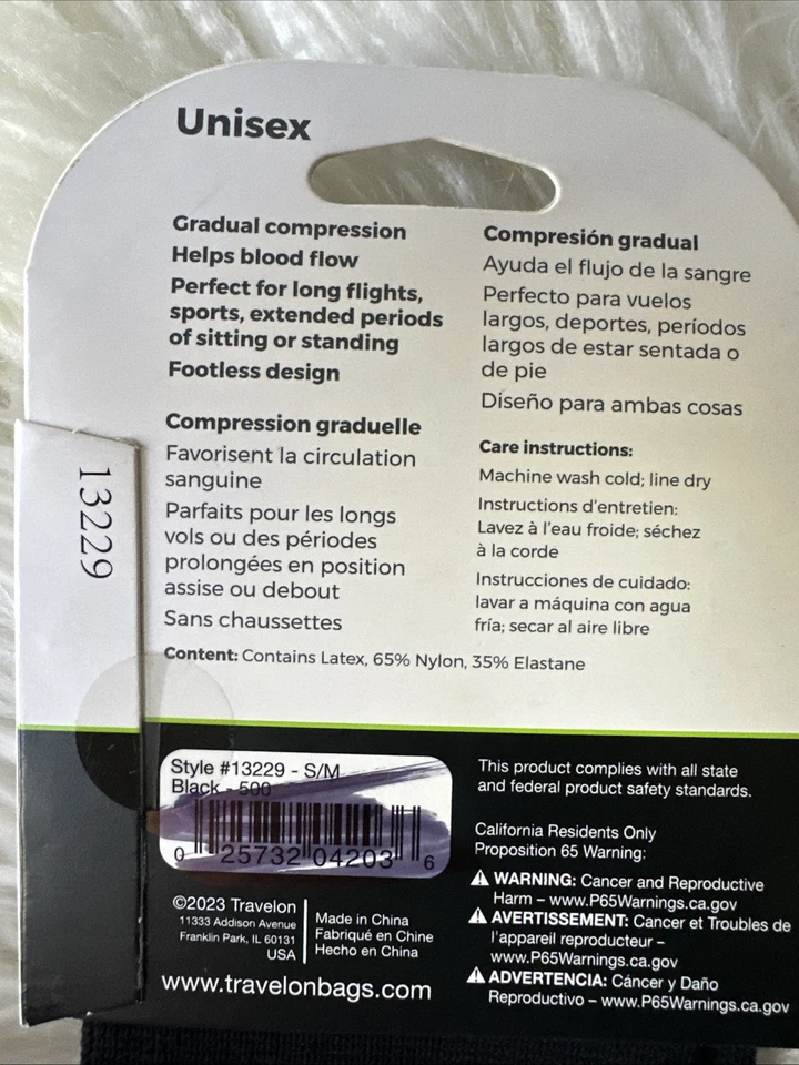 Travelon - Mangas de compresión para piernas o brazos - Negro - Pequeño/Mediano - Unisex 1 par Foto 4 de 4