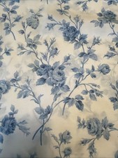13 Yards Of Cotton Polyester Blue Flowered Fabric Sold By The Yard