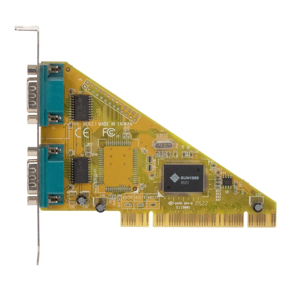 SUNIX 4037T SUN1889 VER:3.1 DUAL PORT RS232 SERIAL PCI Scheda - Immagine 2 di 3
