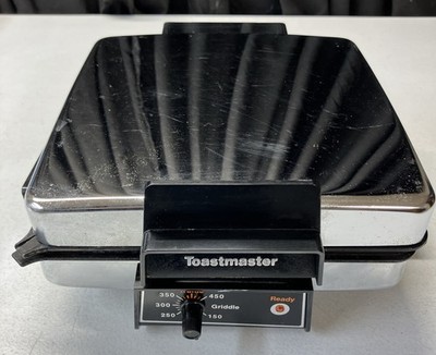 Vintage Toastmaster 270 Chrome Waffle Iron / Griddle Non-Stick Tested For Power