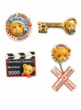 Lot 4 Cherished Teddies Club Membear Pins Enesco Priscilla Hillman 1997 2000
