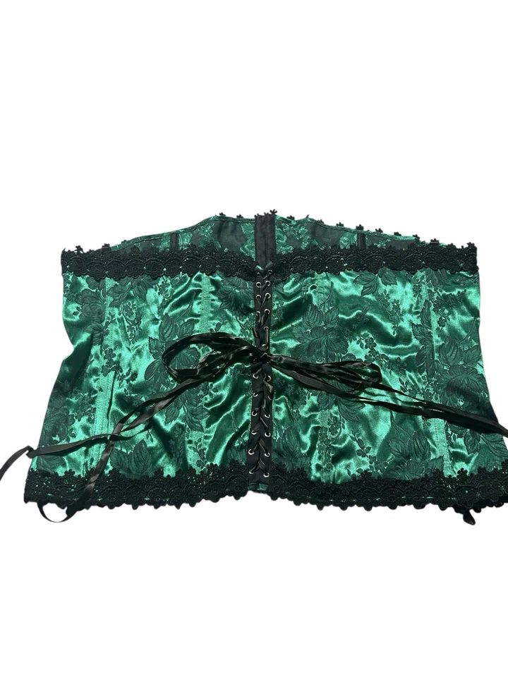 Corsé Intimate Attitudes Vintage Verde Esmeralda Cordones Espalda Talla 50 WItchy Goth Foto 4 de 4