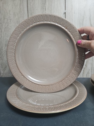 RED WING POTTERY Adobe stone brown beige DINNER PLATES, 10", Set of 4, VTG #2 - Picture 10 of 19