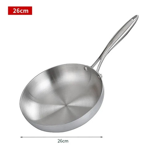 22/24/26/28CM 304 Stainless Steel Pan 5 Ply Steel Food Grade Non-Stick Pans - Picture 18 of 19