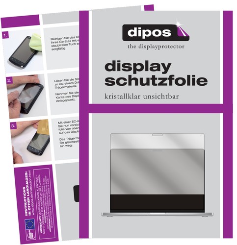 2x Schutzfolie für Apple MacBook Pro 16 Zoll (2021) klar Displayschutzfolie - Bild 1 von 4