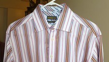 TED BAKER ENDURANCE SUPERFINE COTTON STRIPED FRENCH CUFF DRESS SHIRT, SIZE 16
