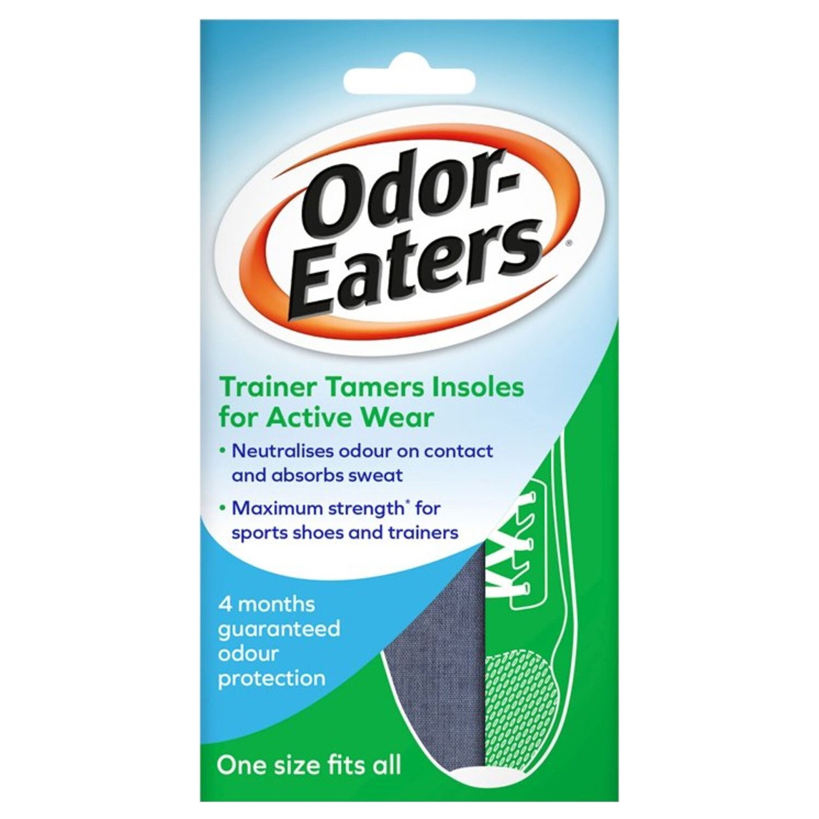 Odor Eaters Trainer Tamers Insoles for Active Wear 1 Pair Fits All Odour Protect