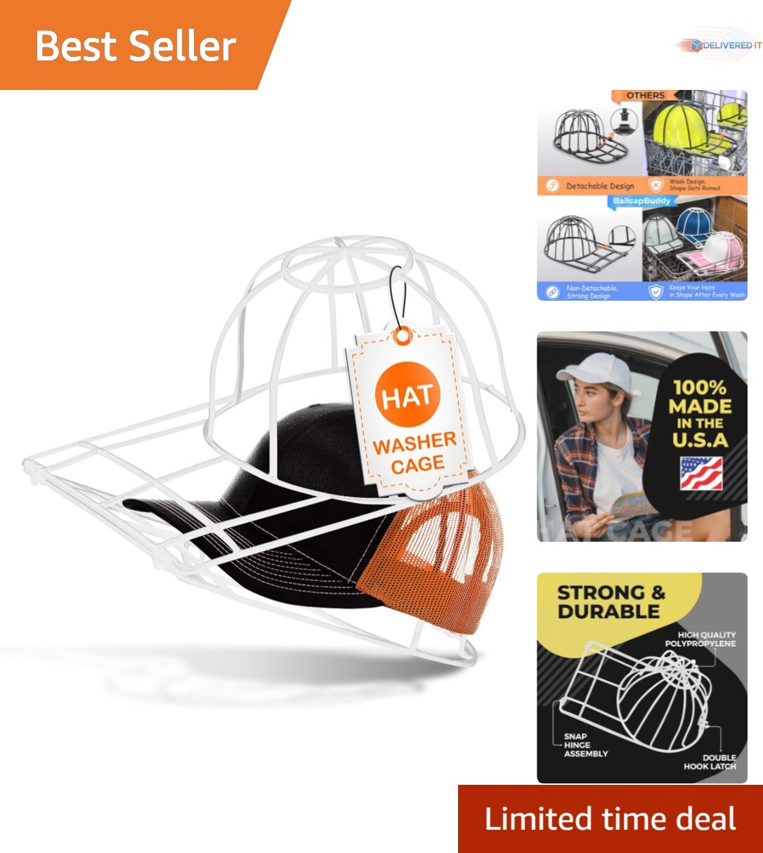 Plastic Hat Cleaner Cage for Washing Machine & Dishwasher Fits All Hat Sizes-image