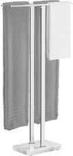KES Standing Towel Rack with Marble 37" H Equal-height , Polished Silver