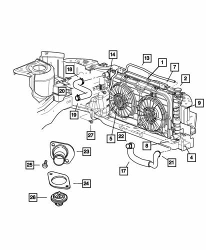 Termostato de bomba de agua para Dodge Grand Caravan 2001-2006 (N/P 68210217AA)