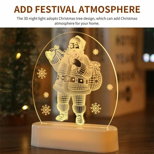 3D Illusion LED Night Light 7 Colours Bedroom Desk Kids Room Besides Decor Lamps - Picture 5 of 26