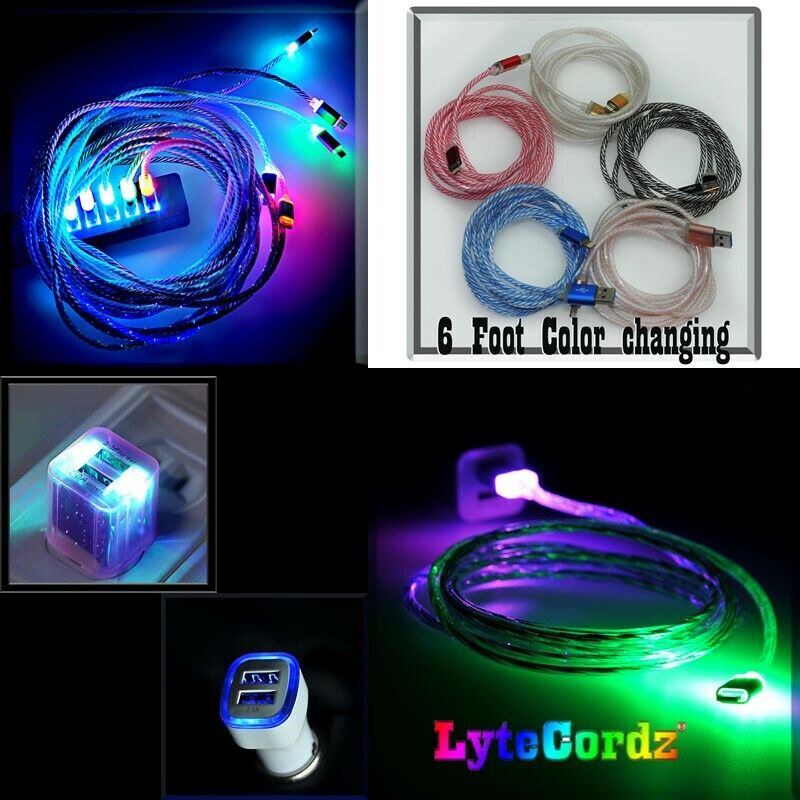 LED Light Up Multicolor Rainbow Charging 【SALE／89%OFF】 Charger Cable Cord - 日本製 Al