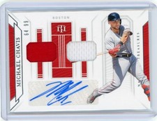 2019 Panini National Treasures Dual Rookie Relic Auto #GGS-MC Michael Chavis /99