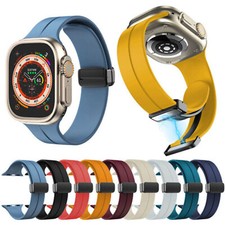 Fr iWatch Series 10/9/8/7/SE/6/5/4/3/2/1 Soft Silicone Magnetic Band Sport Strap