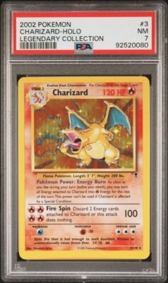 2002 Pokemon Charizard Legendary Collection Holo Rare #3 PSA 7