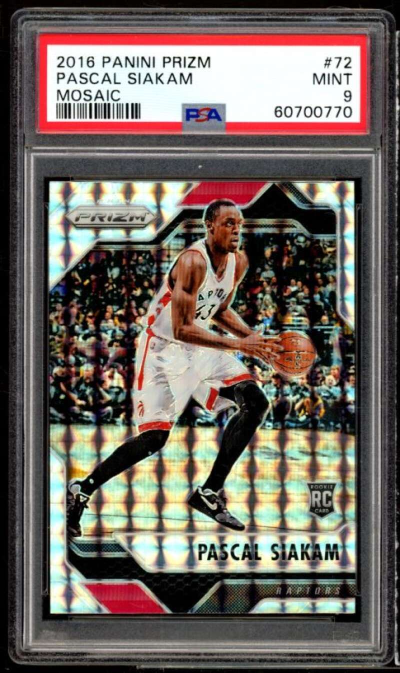 Pascal Siakam Rookie Card 2016-17 Panini Mosaic Prizm #72 PSA 9