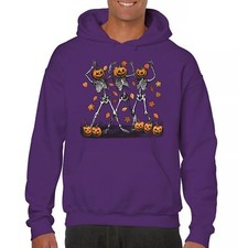 Halloween Skeletons Jack-o-Lantern Dance Sweatshirt Fun Pumpkin Skull Hoodie