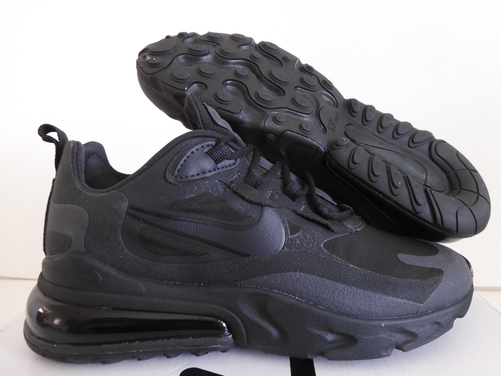 NIKE AIR MAX 270 REACT "TRIPLE BLACK" BLACK-OIL GREY-BLACK SZ 7 [AO4971-003]