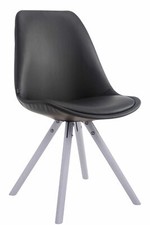 Esszimmerstuhl Laval Rund Polsterstuhl Holzgestell Kunbstleder Besucherstuhl