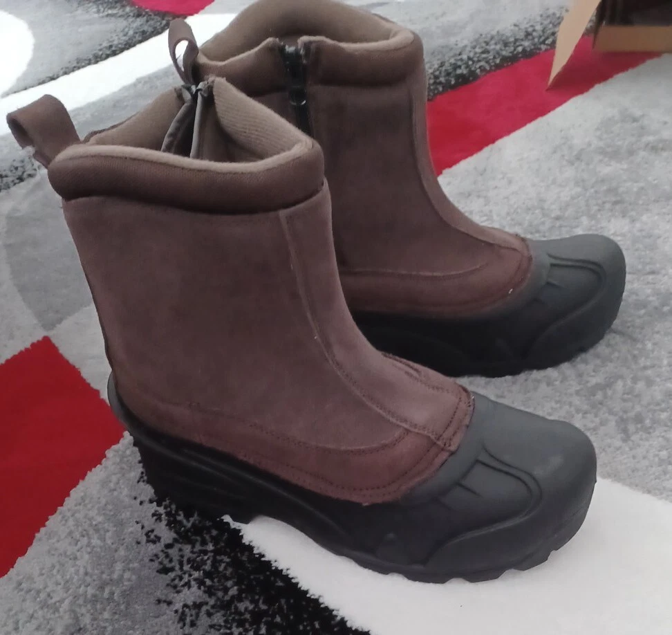 MEN'S SUEDE WINTER BOOTS WATERPROOF SNOW BOOTS Insulated Non-slip-SIZE 10