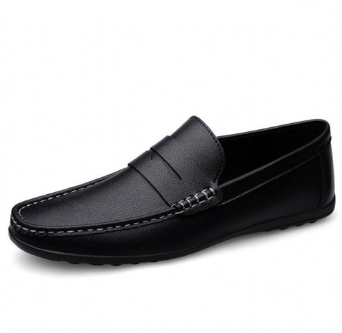 Mens Leather Slip On Walking Boat Deck Casual Driving Moccasin Loafer Shoes UK - Picture 11 of 11
