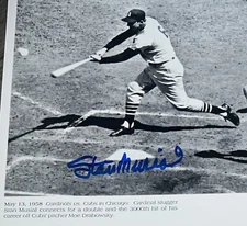 Stan Musial "3000th Hit" Signed 8x10 Auto Photo St. Louis Cardinals STM BAS COA