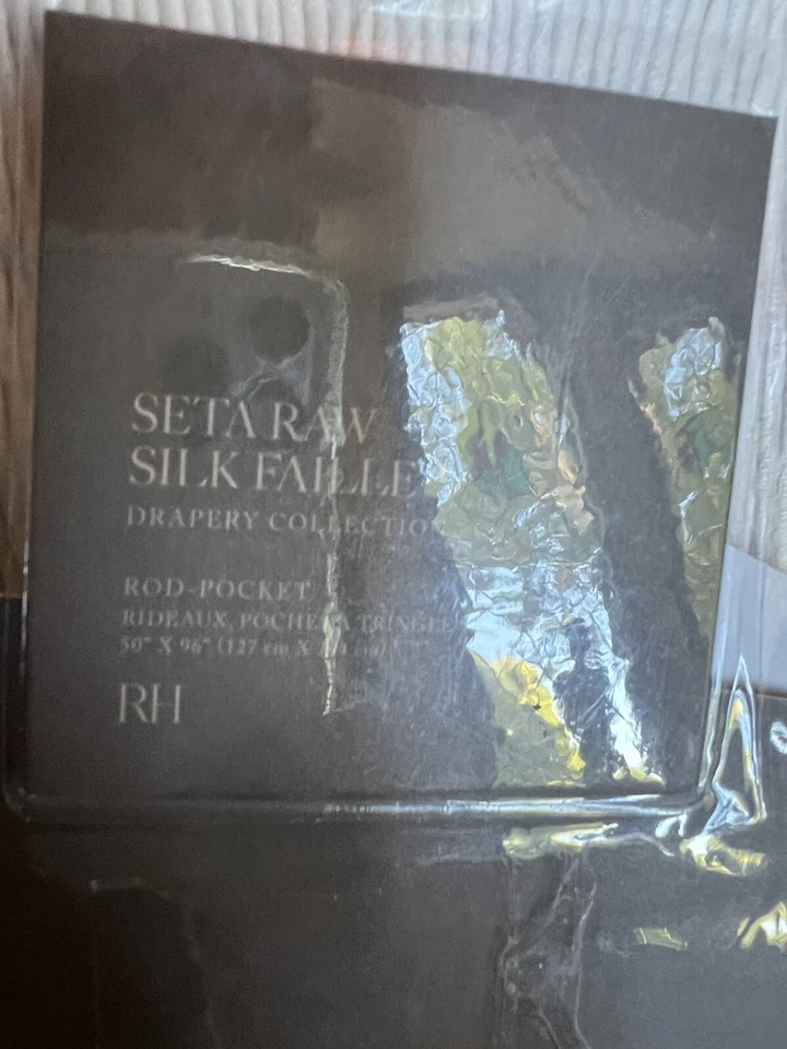 NEW Restoration Hardware Seta Raw Silk Faille Drapery RP 50"W x 96” Natural - Image 3 of 3