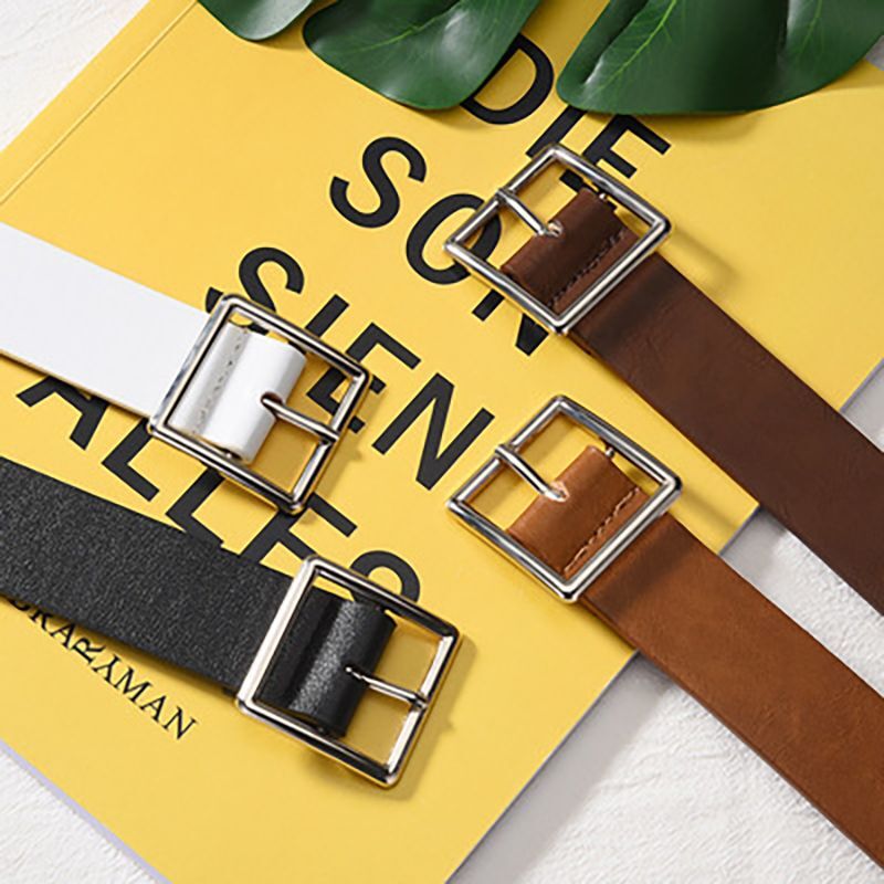 Japanese Pin Buckle Belts - Waist Wide Pu Strap Belts Korean  display picture 1