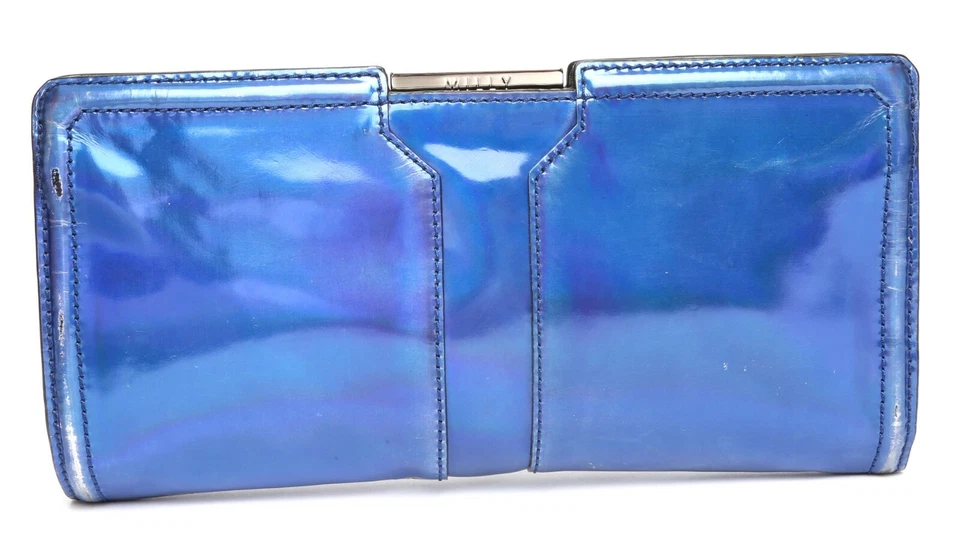 Женский однотонный синий клатч Milly V3701 - Изображение 2 из 4