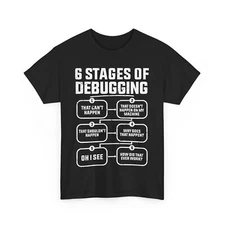 Programming Shirt, 6 Stages Of Debugging Programmer Coding Lovers Shirt