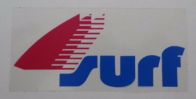 2 Stück Werbe-Aufkleber surf Logo 80er Windsurf Magazin Surfen Surfbus