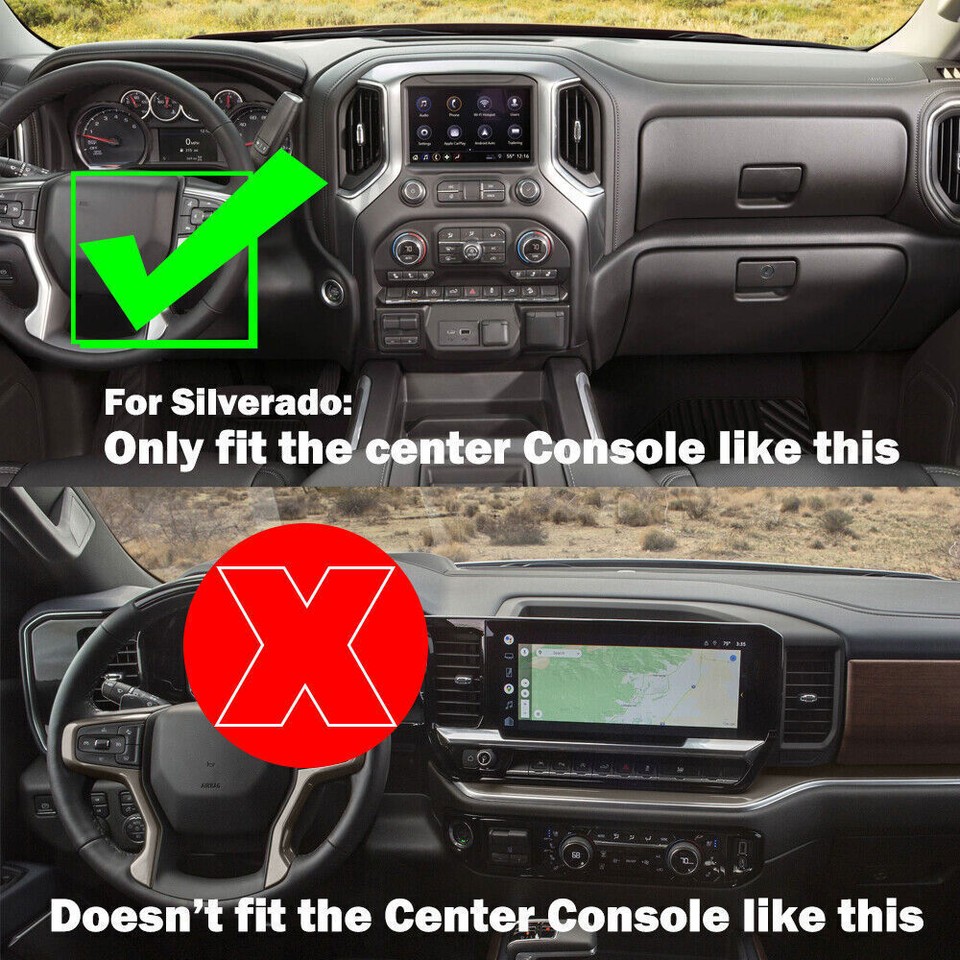 Black Wood Center Console Navigation GPS Cover Trim For Chevy Silverado ...