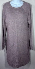 Lou & Grey womens M pink purple crew neck sweatshirt dress long sleeve
