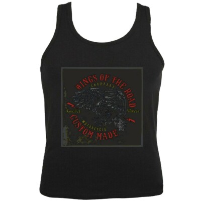 Tank Top WINGS OF THE ROAD BORN TO RIDE CUSTOM MADE BIKERSHIRT MOTORRAD CHOPPER