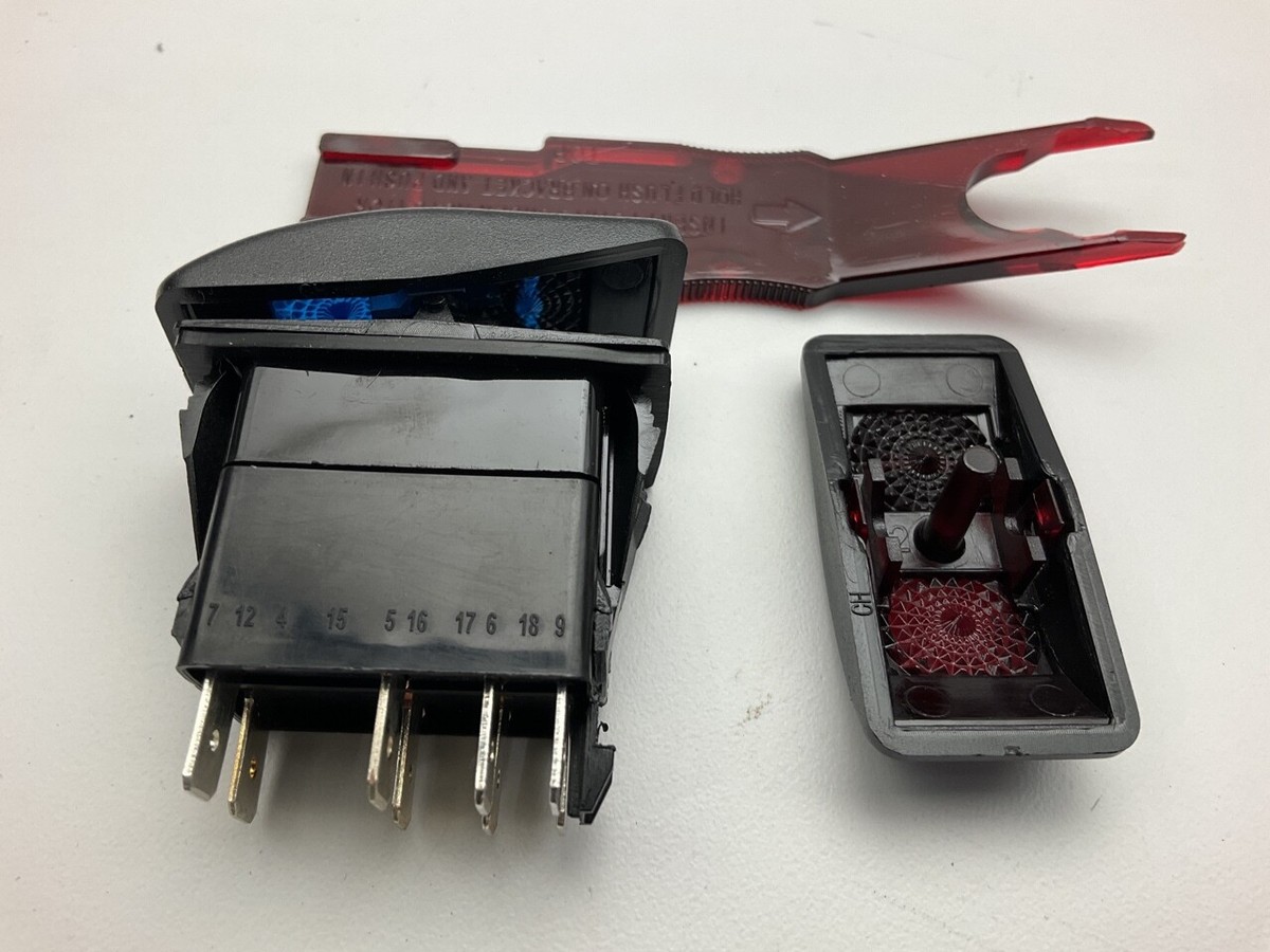 Dorman 84944 Clear Glow Rocker Switch, 20 Amp, With Red