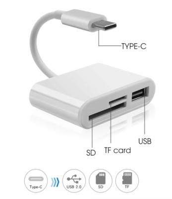 USB C 3 in 1 Hub Converter Type-C Adapter SD Card Reader Adapter For Laptop