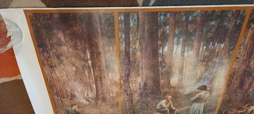 1997 VTG ART PRINT The Pioneer Frederick McCubbin SYDNEY MORNING HERALD 106cm VG - Picture 20 of 24